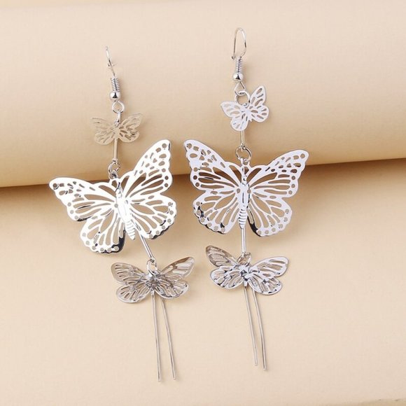 Earrings Butterfly Women Stud Bohemian Hoop Drop Cute Trendy Jewelry - Picture 8 of 8